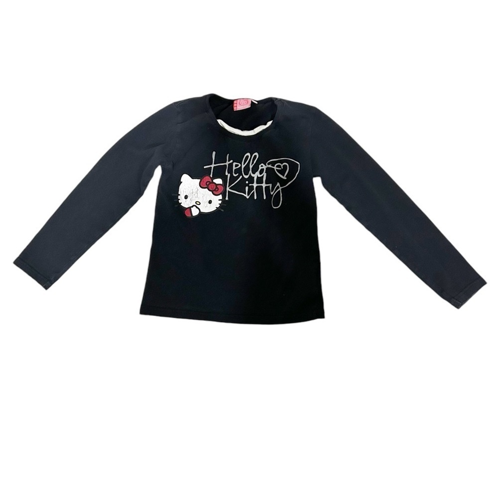 Vintage Hello Kitty Long Sleeve Black Top Sz 140 Bundle & Save